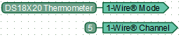 Example of channel #5 configured to work with a DS18X20 temperature sensor.