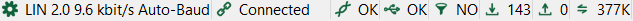 Status bar displaying a successful connection