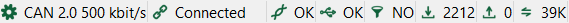 Status bar displaying a successful connection