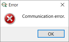 Connection error message