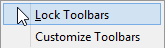 The context menu of the toolbar.