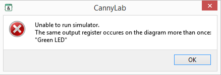 Error message example.