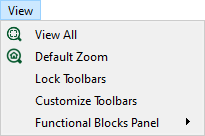 View menu options.